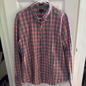J. Crew Pink and Blue Casual Button Down Shirt